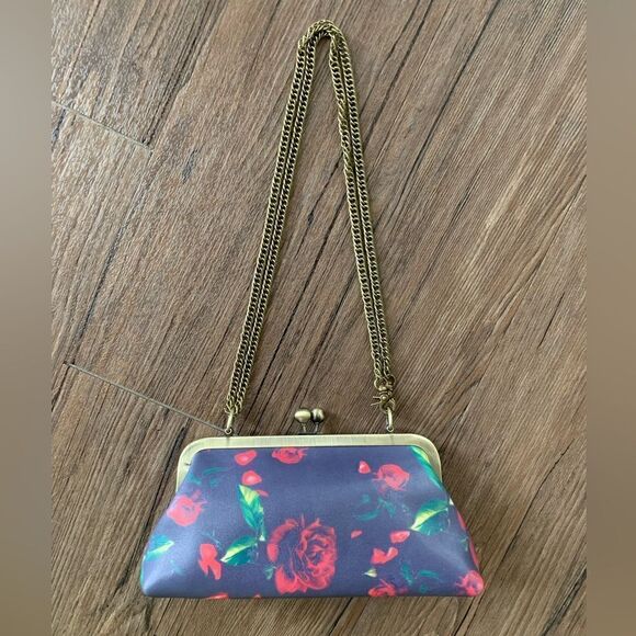 Handmade Genuine Leather Rose Printed Clutch/Shoulder Bag/Crossbody/Evening Bag - Picture 4 of 16